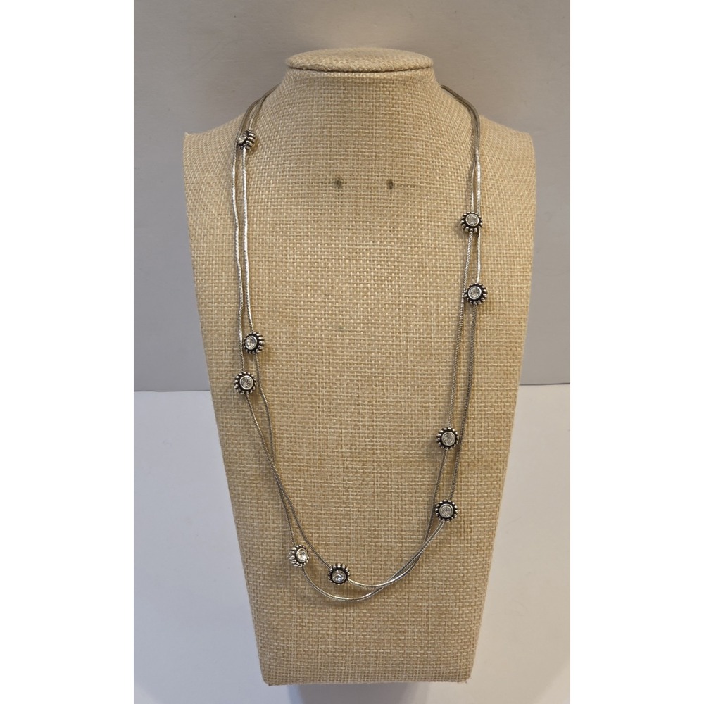 Retired Brighton Twinkle Extra Long Stationary Crystal Necklace (JN1652) 42-44"